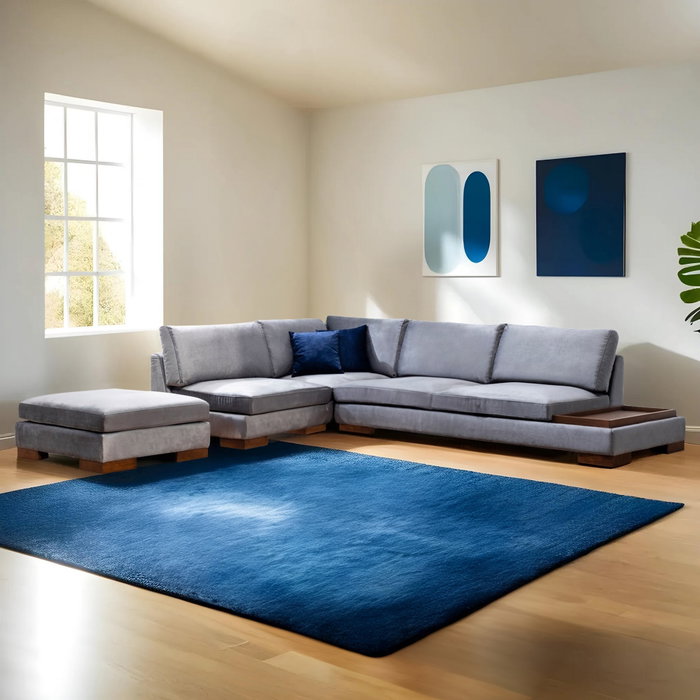 Atelier Del Sofa Sofá Esquinero Izquierdo sin Puf - Gris Oscuro - 193 cm x 313 cm